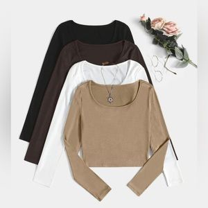 4 Pack long Sleeve Tops Size: (S)4